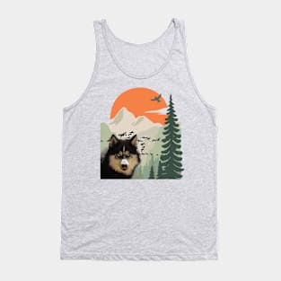 Vintage retro sunset art of zoo Tank Top